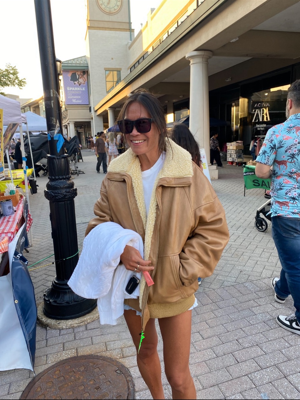 Vintage Tan Sears Leather Shearling Jacket